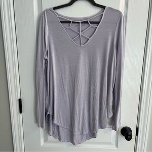 American Eagle AE Light Purple Caged Long Sleeve Soft & Sexy XL Shirt Top